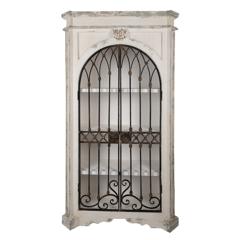 Clayre & Eef 50754 Kast 102x42x190 Cm Beige Zwart Hout Opbergkast