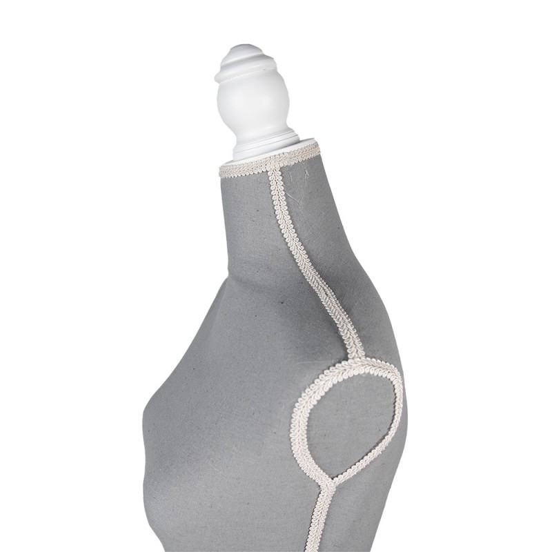 Clayre & Eef 50769 Paspop Dames Verstelbaar 37x22x168 Cm Grijs Wit Hout