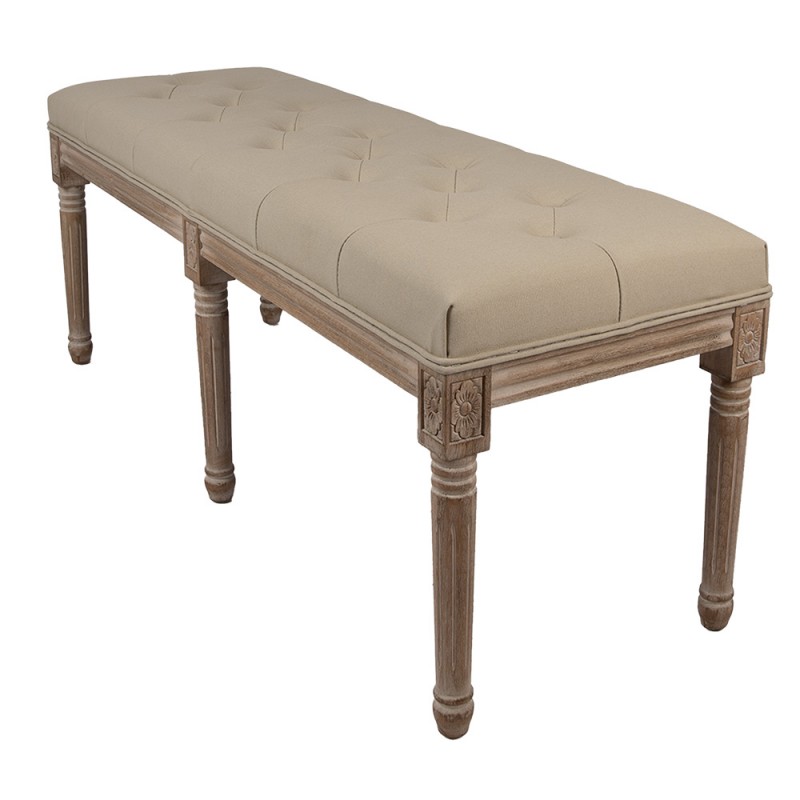 Clayre & Eef 50788 Bankje 122x41x46 Cm Bruin Beige Hout