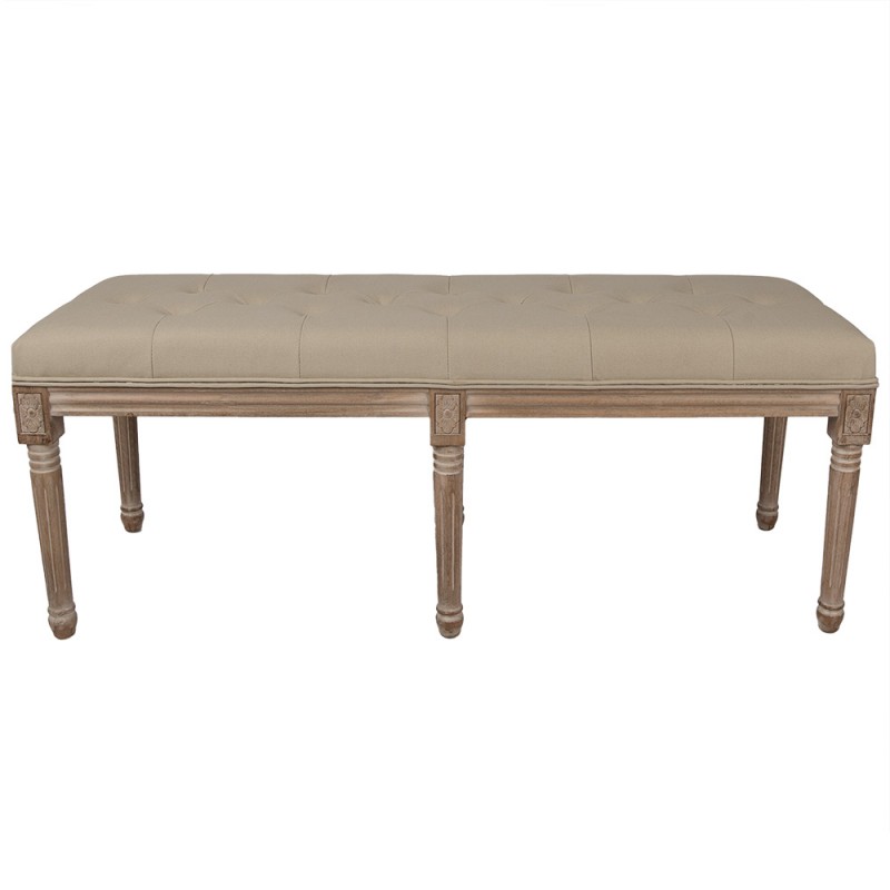 clayre & eef 50788 Bankje 122x41x46 cm Bruin Beige Hout