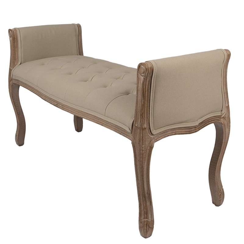 Clayre & Eef 50790 Bankje 113x44x60 Cm Bruin Beige Hout