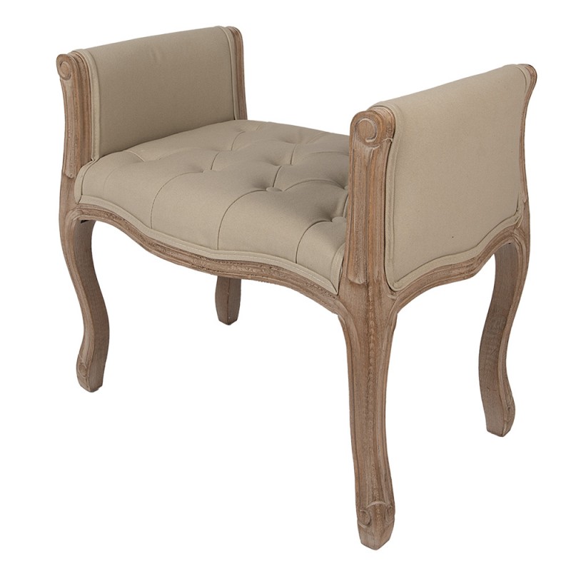 Clayre & Eef 50791 Bankje 67x44x60 Cm Bruin Beige Hout