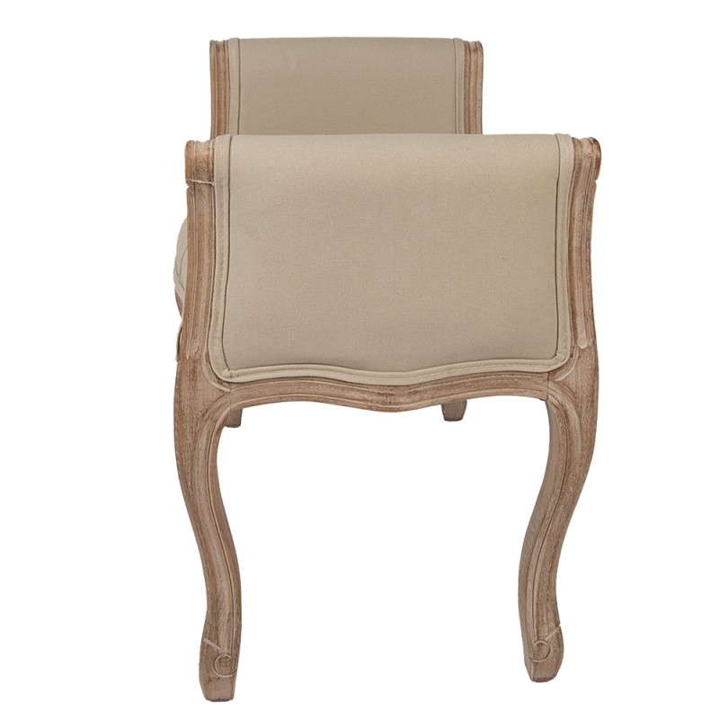 Clayre & Eef 50791 Bankje 67x44x60 Cm Bruin Beige Hout