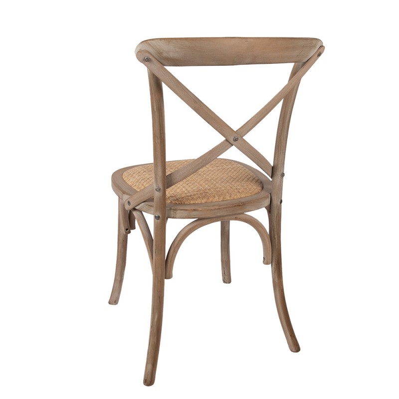 Clayre & Eef 50792 Eetkamerstoel 44x42x88 Cm Bruin Hout