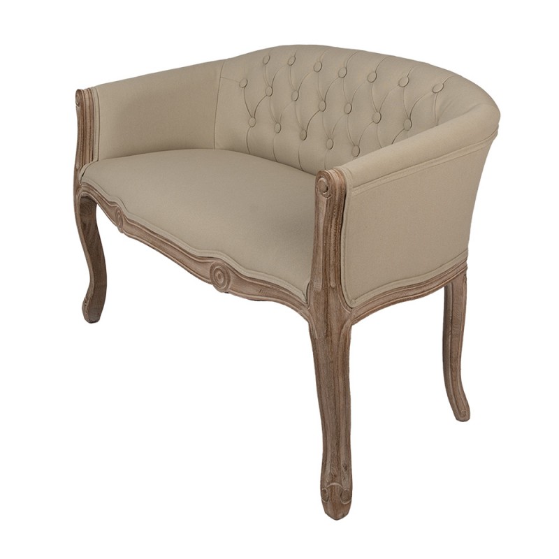 Clayre & Eef 50794 Bankje 104x55x70 Cm Bruin Beige Hout