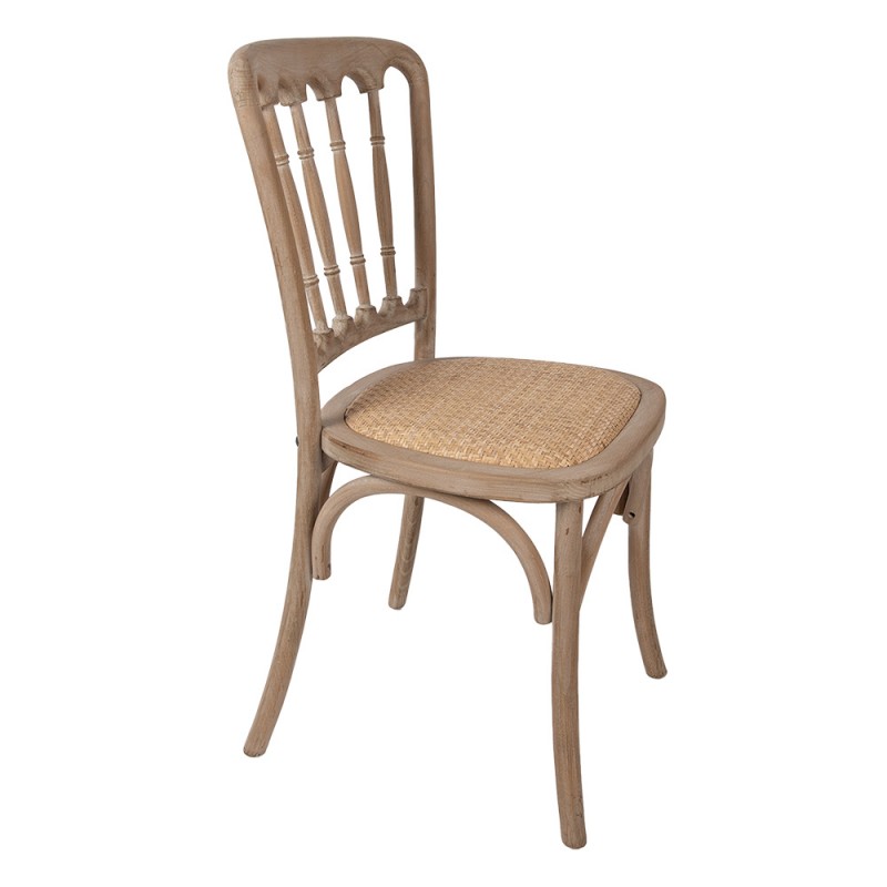 Clayre & Eef 50798 Eetkamerstoel 45x46x92 Cm Bruin Hout