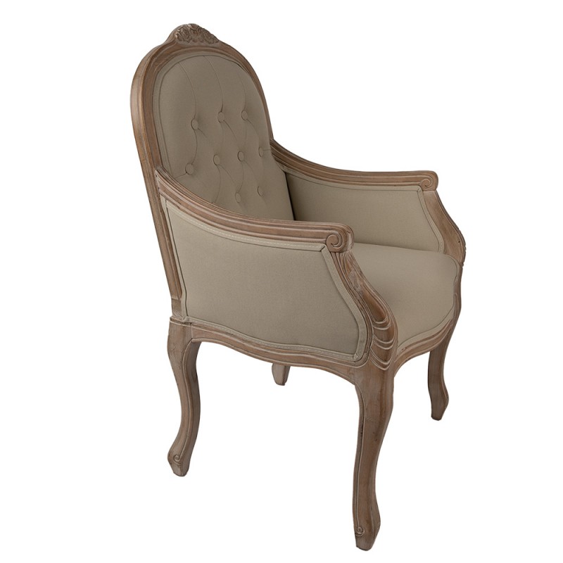 Clayre & Eef 50799 Fauteuil 62x58x101 Cm Bruin Beige Hout
