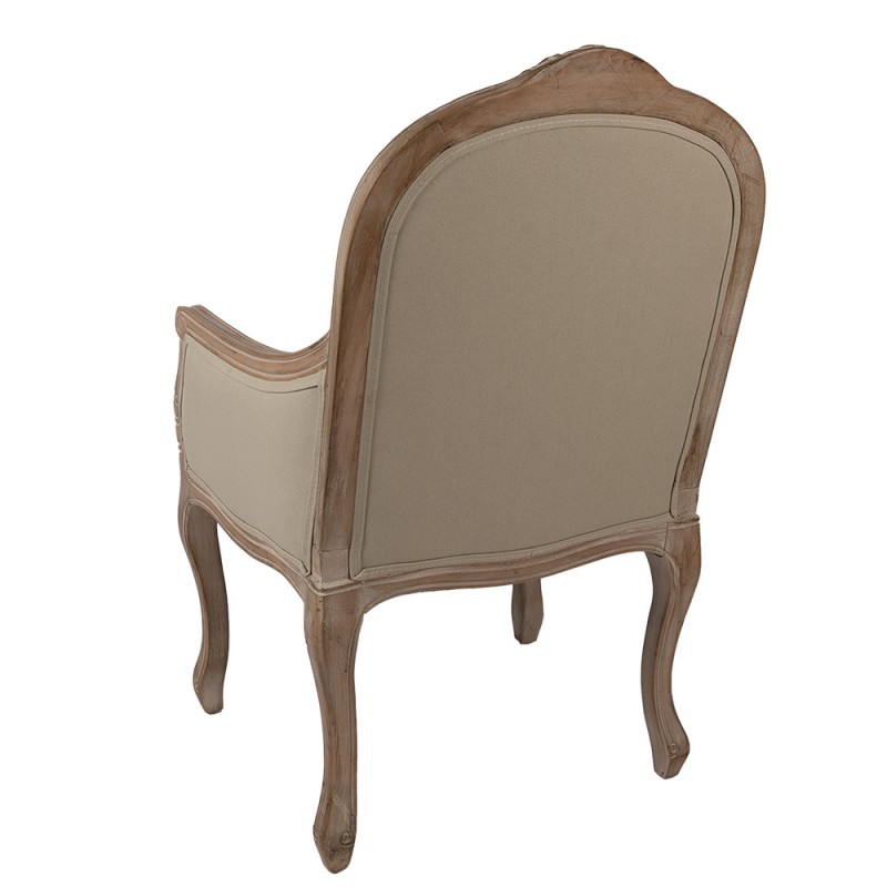 Clayre & Eef 50799 Fauteuil 62x58x101 Cm Bruin Beige Hout