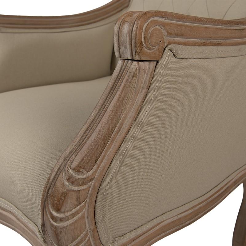 Clayre & Eef 50799 Fauteuil 62x58x101 Cm Bruin Beige Hout
