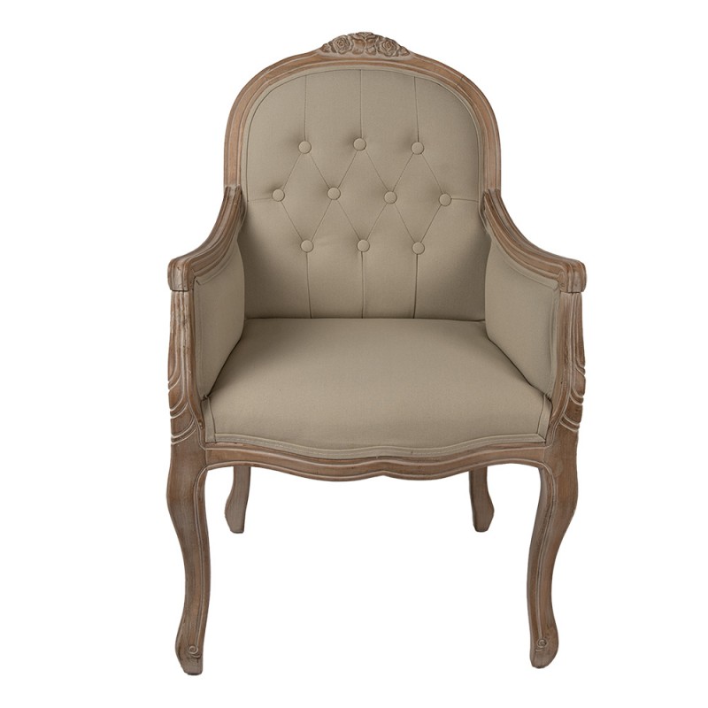 clayre & eef 50799 Fauteuil 62x58x101 cm Bruin Beige Hout
