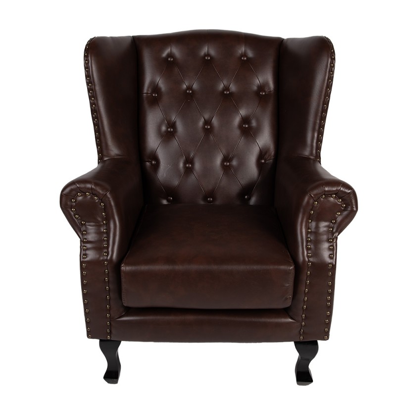clayre & eef 50800 Fauteuil 82x74x102 cm Bruin Kunstleer
