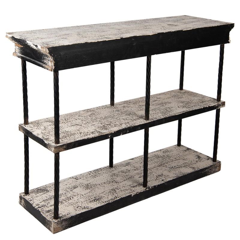 Clayre & Eef 50823 Sidetable 120x40x90 Cm Zwart Beige Hout