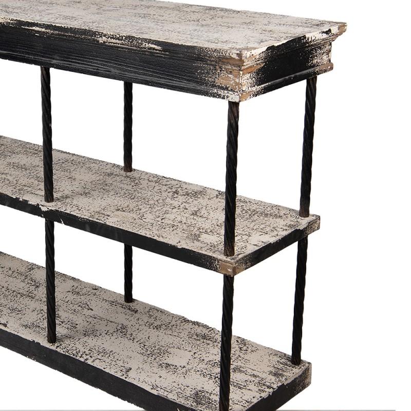 Clayre & Eef 50823 Sidetable 120x40x90 Cm Zwart Beige Hout