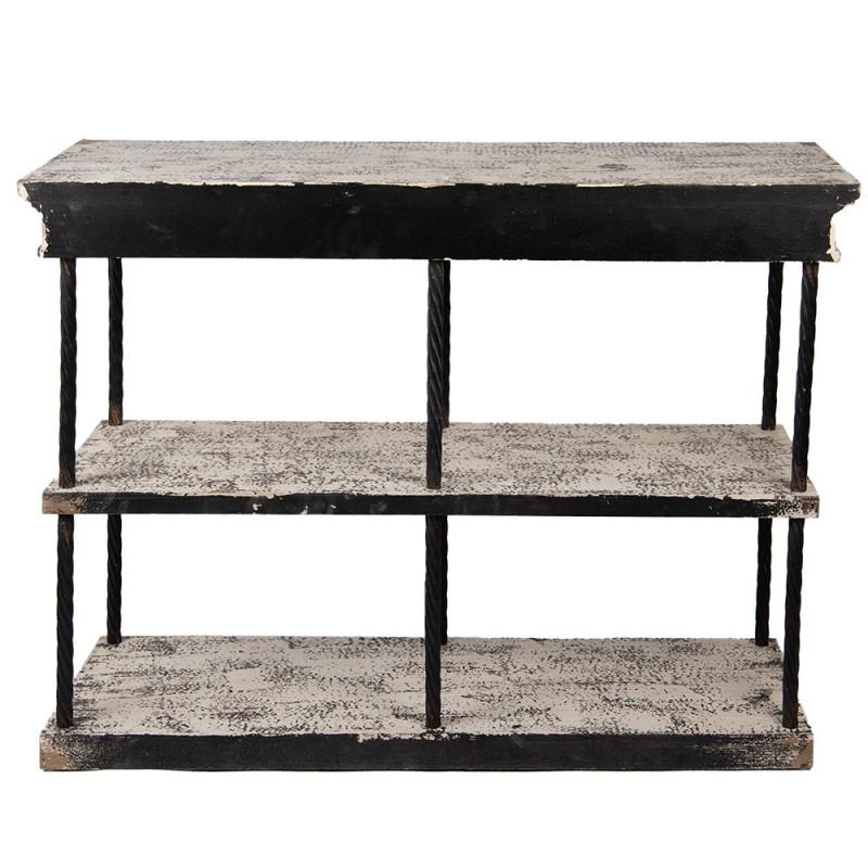 Clayre & Eef 50823 Sidetable 120x40x90 Cm Zwart Beige Hout