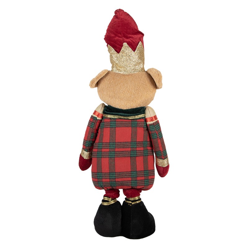 Clayre & Eef 50826 Kerstdecoratie Beeld Beer 25x15x60 Cm Bruin Textiel