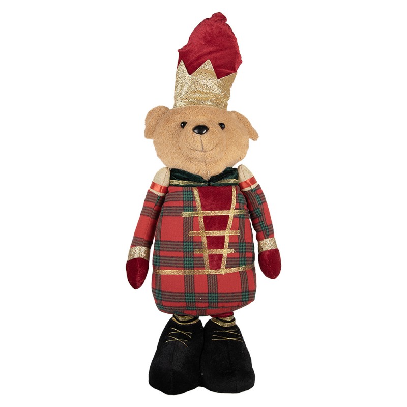 clayre & eef 50826 Kerstdecoratie Beeld Beer 25x15x60 cm Bruin Textiel