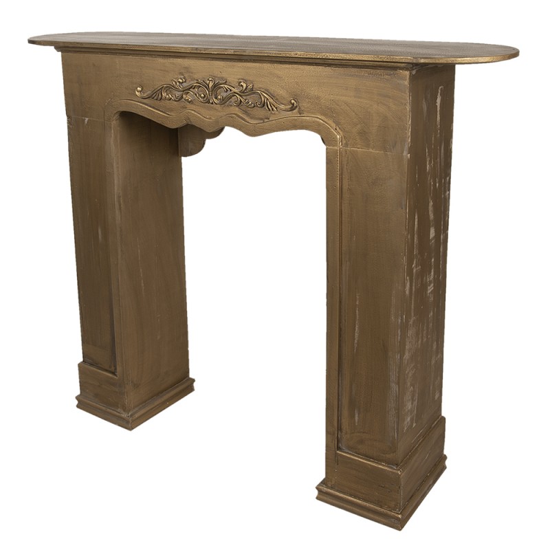 Clayre & Eef 5H0380GO Schouw 125x28x101 Cm Goudkleurig Hout Rechthoek Schoorsteenmantel