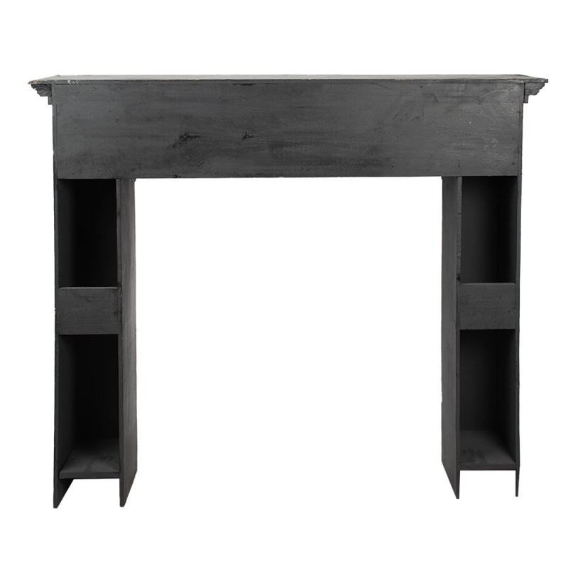 Clayre & Eef 5H0381Z Schouw 100x22x99 Cm Zwart Hout Rechthoek Schoorsteenmantel