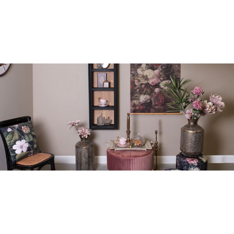 Clayre & Eef 5H0436 Wandrek 42x19x126 Cm Zwart Hout Rechthoek Muurrek