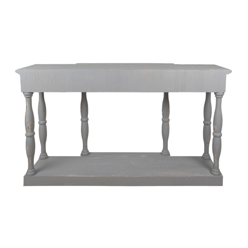 Clayre & Eef 5H0461 Sidetable 142x42x85 Cm Grijs Hout Rechthoek Wandtafel