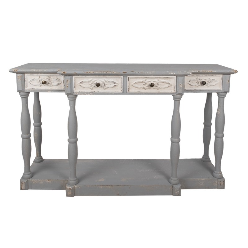 Clayre & Eef 5H0461 Sidetable 142x42x85 Cm Grijs Hout Rechthoek Wandtafel