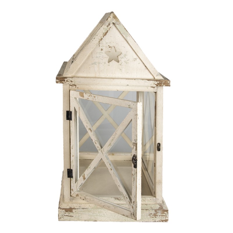 Clayre & Eef 5H0466 Decoratie Kweekkastje 54x35x66 Cm Wit Hout Rechthoek