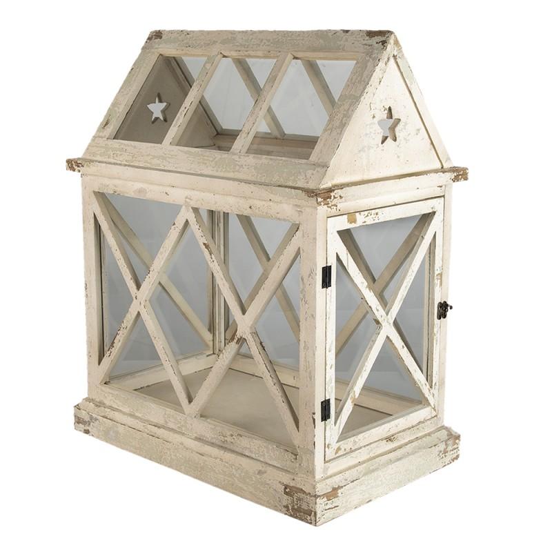 clayre & eef 5H0466 Decoratie Kweekkastje 54x35x66 cm Wit Hout Rechthoek