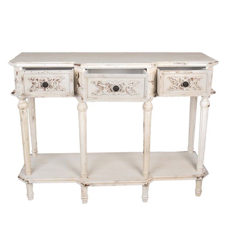 Clayre & Eef 5H0481 Sidetable 120x45x90 Cm Wit Hout Wandtafel