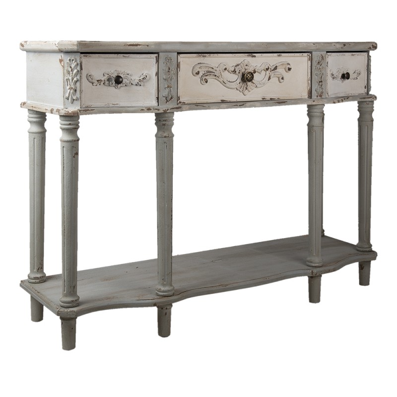 Clayre & Eef 5H0483 Sidetable 120x38x85 Cm Grijs Hout Wandtafel