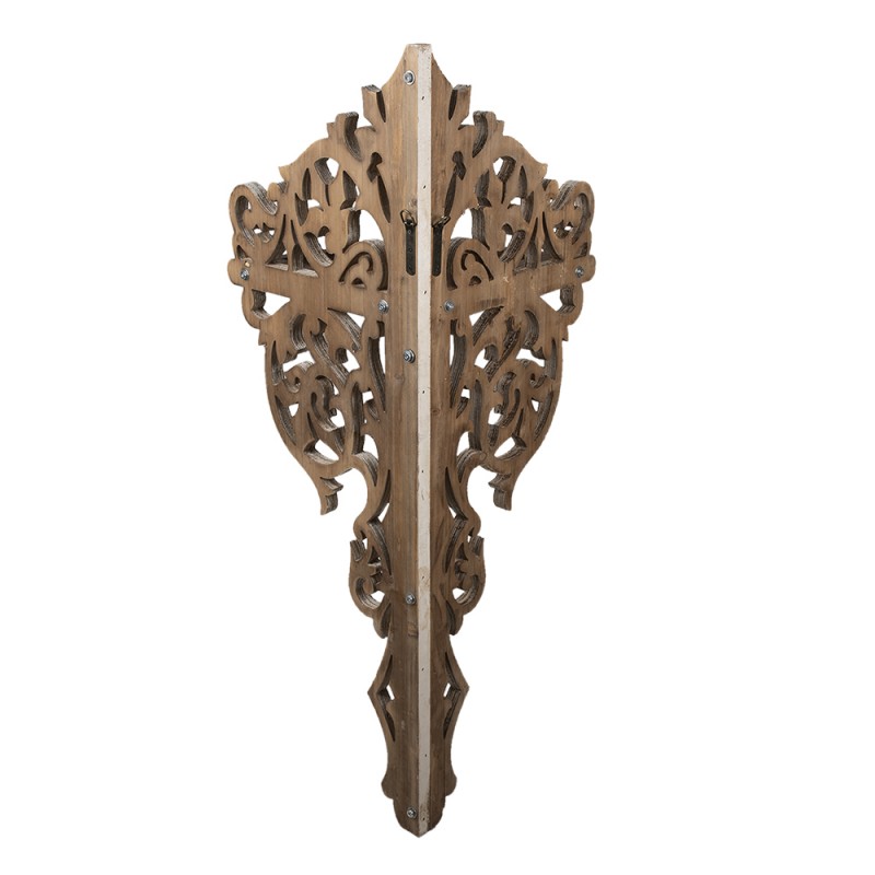 Clayre & Eef 5H0506 Wandrek 42x42x120 Cm Wit Hout Wandplank