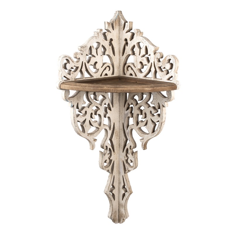 clayre & eef 5H0506 Wandrek 42x42x120 cm Wit Hout Wandplank