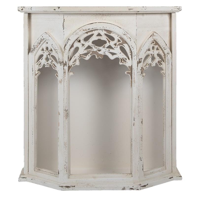 Clayre & Eef 5H0526 Wandkast 76x26x82 Cm Wit Hout Opbergkast