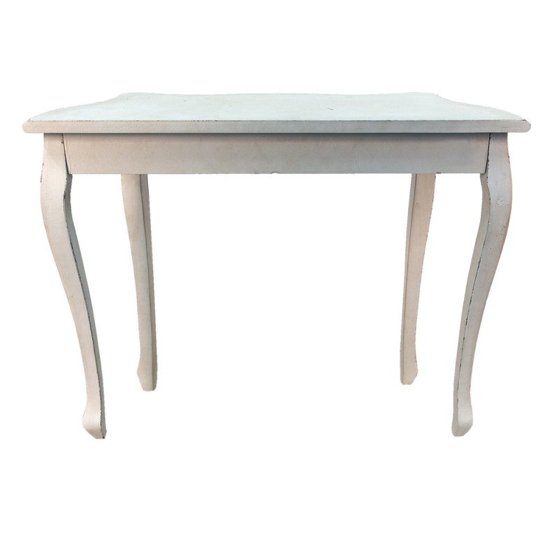 Clayre & Eef 5H0531 Sidetable 101x39x80 Cm Wit Beige Hout Bloemen Wandtafel