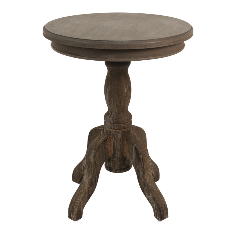 clayre & eef 5H0535 Bijzettafel Ø 50x65 cm Bruin Hout Rond