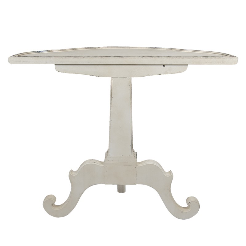 Clayre & Eef 5H0542 Sidetable 100x42x84 Cm Wit Beige Hout Wandtafel