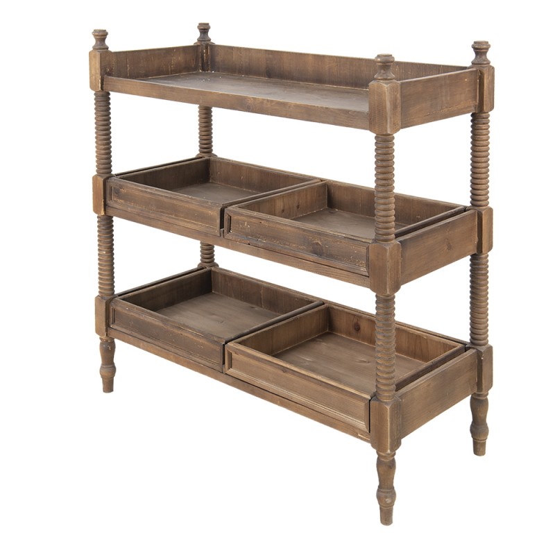 Clayre & Eef 5H0547 Sidetable 99x44x99 Cm Bruin Hout Rechthoek Wandtafel