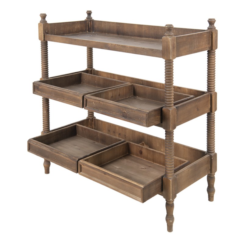 Clayre & Eef 5H0547 Sidetable 99x44x99 Cm Bruin Hout Rechthoek Wandtafel