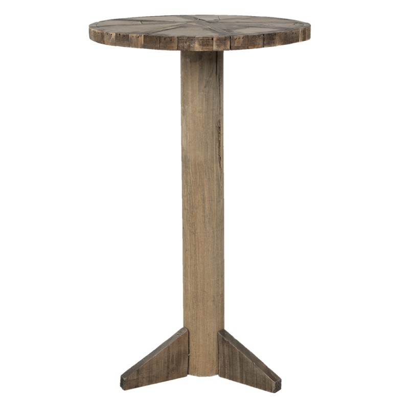 Clayre & Eef 5H0550 Bijzettafel Ø 38x62 Cm Bruin Hout Rond