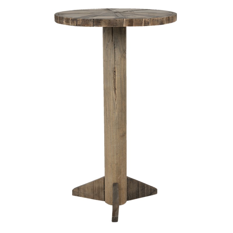 Clayre & Eef 5H0550 Bijzettafel Ø 38x62 Cm Bruin Hout Rond