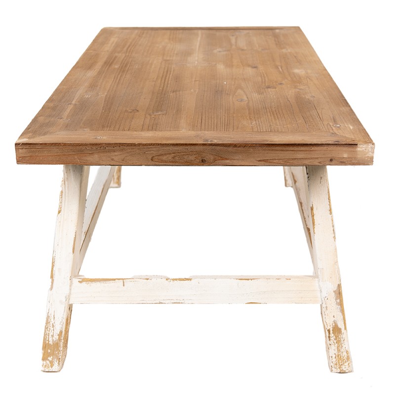 Clayre & Eef 5H0561 Salontafel 120x60x48 Cm Wit Bruin Hout Bijzettafel