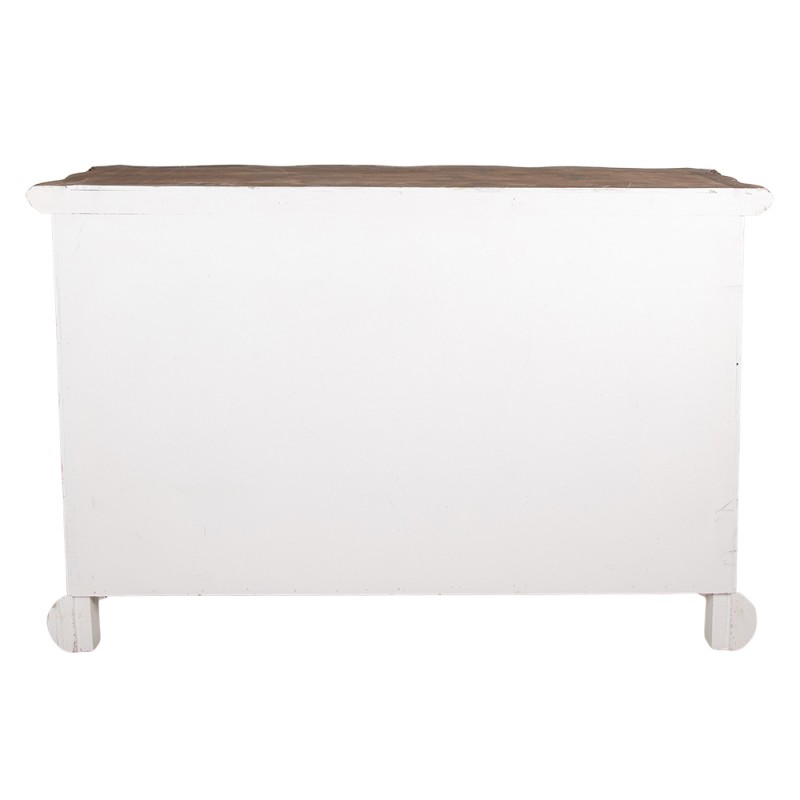 Clayre & Eef 5H0562 Dressoir 135x41x89 Cm Beige Grijs Hout Ladekast