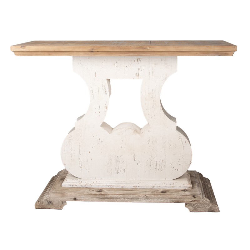 Clayre & Eef 5H0570 Sidetable 121x40x99 Cm Beige Grijs Hout Wandtafel