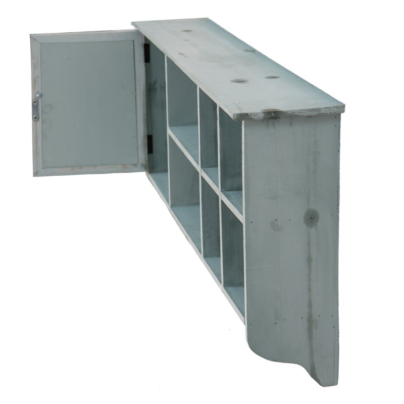 Clayre & Eef 5H0571 Wandkast 80x15x40 Cm Blauw Hout Opbergkast