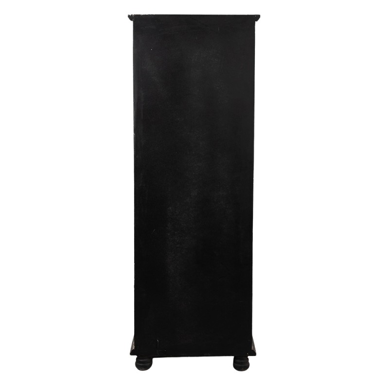 Clayre & Eef 5H0605 Vitrinekast 49x35x135 Cm Bruin Beige Hout Opbergkast