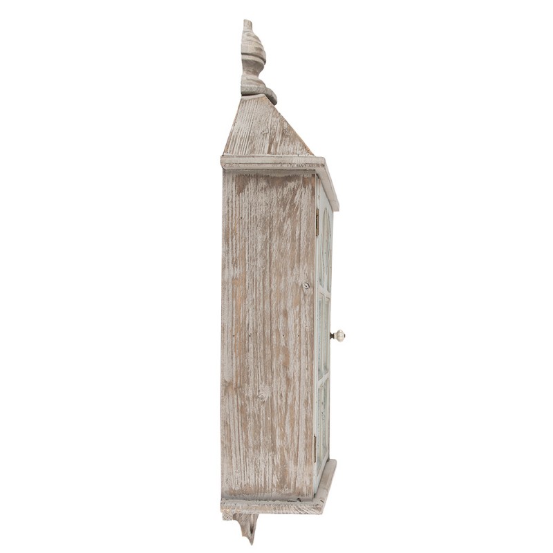 Clayre & Eef 5H0611 Wandkast 35x17x89 Cm Grijs Hout Opbergkast