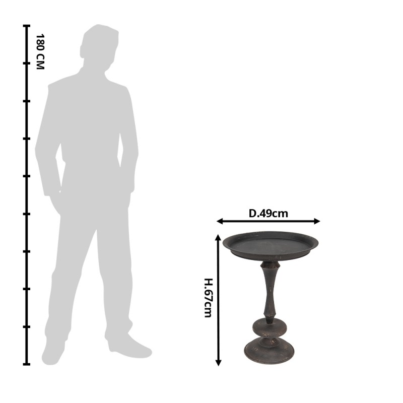Clayre & Eef 5H0617 Bijzettafel Ø 49x67 Cm Zwart IJzer