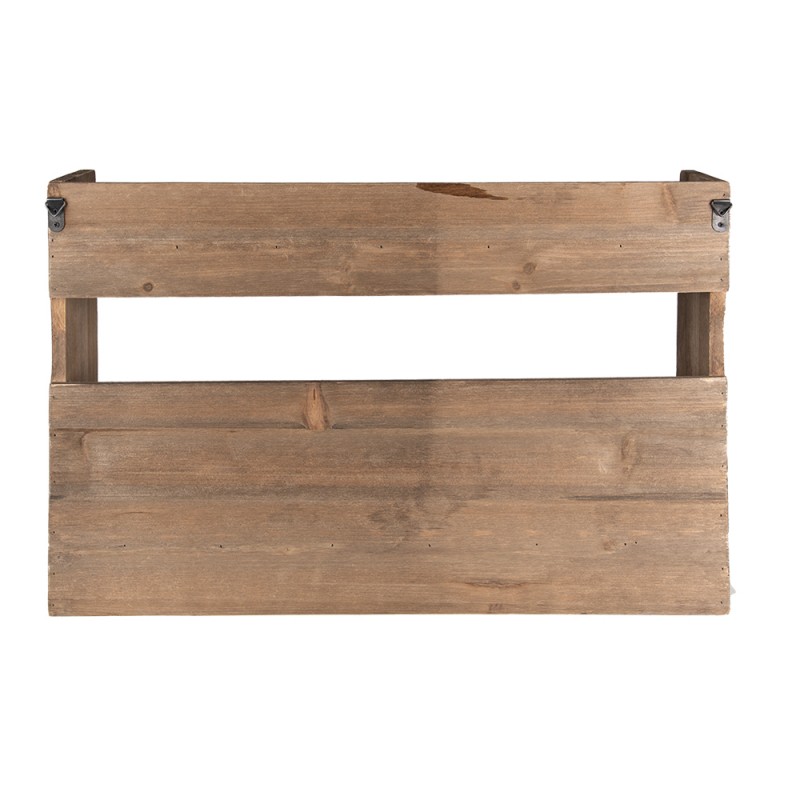 Clayre & Eef 5H0641 Wandrek 60x12x42 Cm Bruin Hout Muurrek