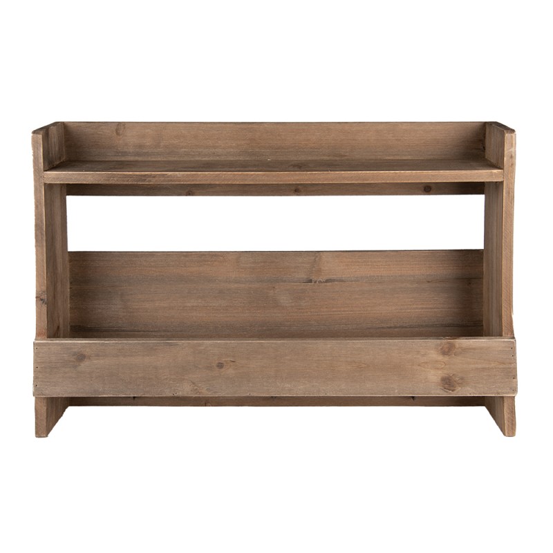 clayre & eef 5H0641 Wandrek 60x12x42 cm Bruin Hout Muurrek