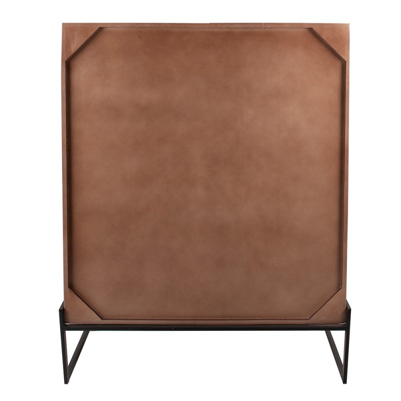 Clayre & Eef 5H0646 Wandkast 90x45x115 Cm Bruin Hout Bloemen Rechthoek Opbergkast