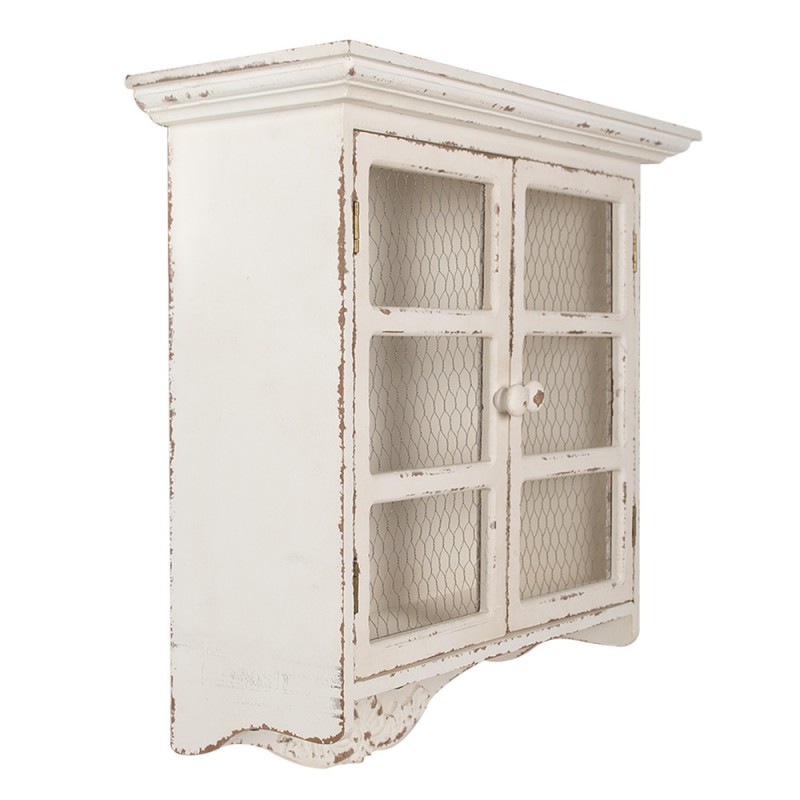 Clayre & Eef 5H0662 Wandkast 56x23x69 Cm Wit MDF Opbergkast